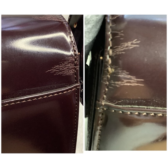 🛍️ELEGANT🌟YSL YVES SAINT LAURENT Patent Leather Handbag/VINTAGE - Picture 5 of 16